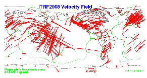 ITRF2008 velocity field